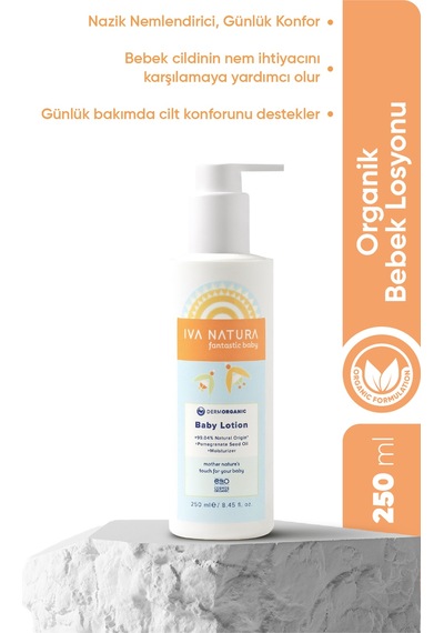 Iva Natura Organik Sertifikalı %98 Doğal Besleyici Bebek Losyonu Shea Ve Nar Özlü 250ml