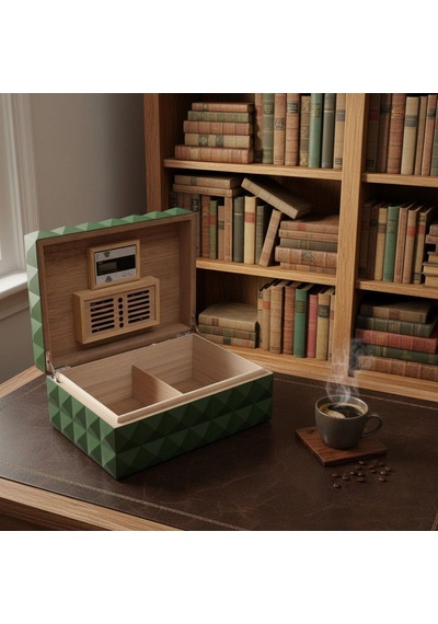 Quasar Design Humidor Puro Kutusu Mat Yeşil 80's