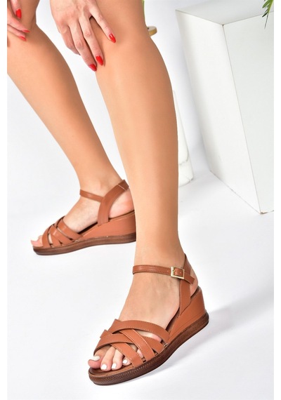 Fox Shoes Taba Kadın Dolgu Topuklu Ayakkabı K674305409