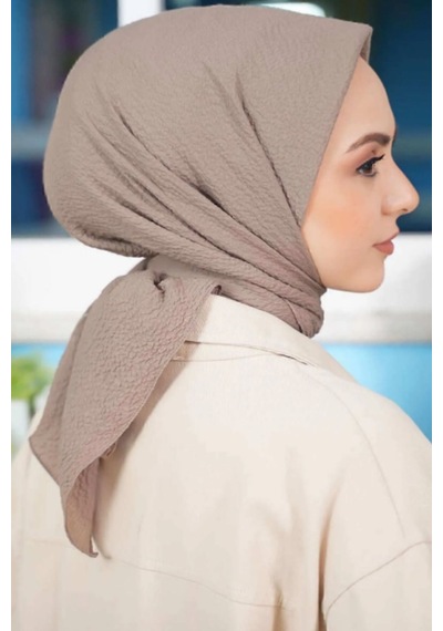 Melodi Scarf Kadın Tesettür Mio Caz Eşarp Hijab Vizon Vizon