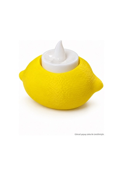Limon Tasarımlı Tealight Mumluk 3d Baskı Dekoratif Tealight Mumluk Sarı