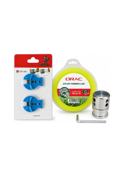 Tırpan Örümcek Başlık Orac 3.30 Mm 46 Mt Altı Köşe Misina Ve Ital Misina Kesici 2 Li Set