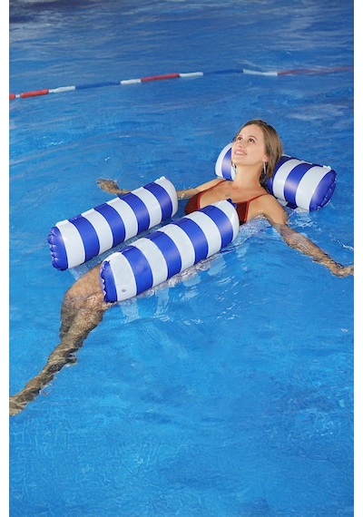 Fileli 3 Yastıklı Premium Deniz Havuz Hamağı 4 Fonksiyonlu Havuz Deniz Yatağı 120x122 Cm Lacivert