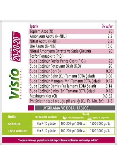 Visio Professional 20-20-20 1 Kg Toz Gübre 1 kg