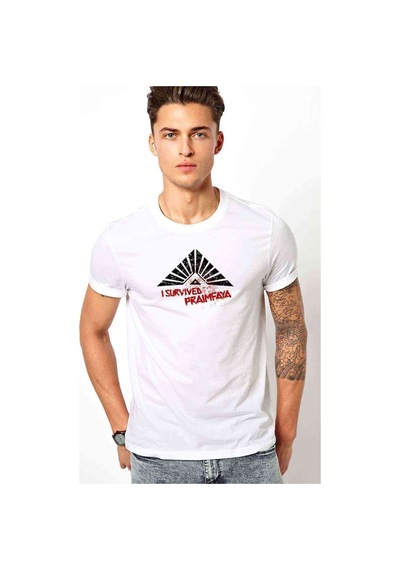 The100 I Survived Praimfaya Erkek Beyaz Tshirt