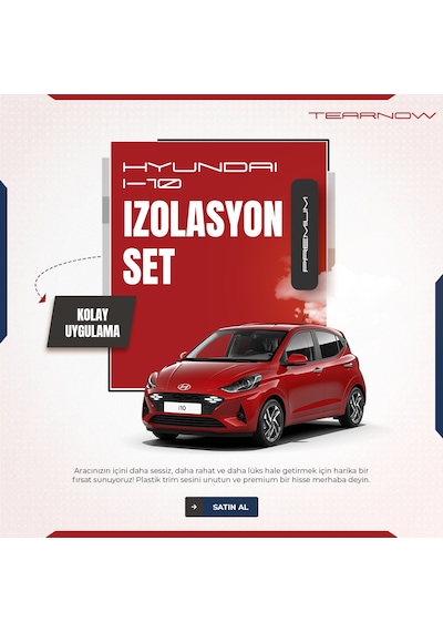 Hyundai İ10 2019-2023 Torpido-kapı İçi Izolasyon Seti - Siyah