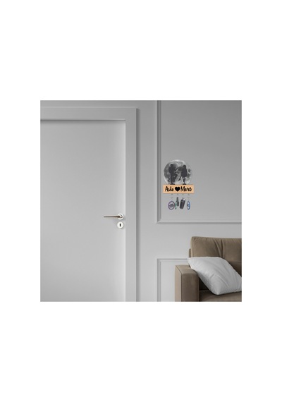 Led Işıklı Pleksi Dolunay Kişiselleştirilebilir Dekoratif Biblo Date Sevgili Anahtar Askılığı Gri - 737330846
