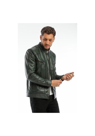Dericlass Ricky Yeşil Hakiki Deri Mont Erkek