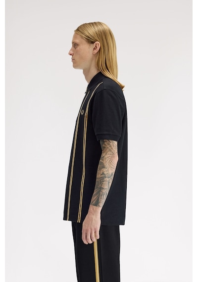 Fred Perry M2419 Vertical Stripe Erkek Polo Tişört Siyah
