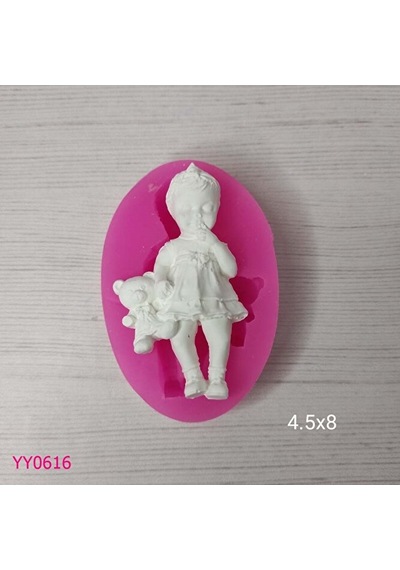 Yy0616 Ayıcık Tutan Kız Bebek Silikon Kalıp
