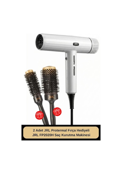 Jrl Forte Pro Profesyonel Saç Kurutma Makinesi 2150w Beyaz Fp2020h 2 Adet Protermal Fırça Hediyeli
