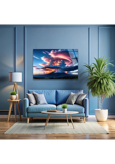 Dramatik Bulutlar - Cam Tablo - Deg1352 70 X 50 Cm