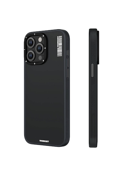 Apple Uyumlu iPhone 15 Pro Kılıf Buzlu Mat Tasarım Youngkit Hidden Sand Serisi Kapak Siyah