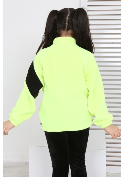 Toontoy Kız Çocuk Dik Yaka Fermuarlı Renk Bloklu Reglan Kol Polar Hırka - Beli Ayarlanabilir Lastikli Sarı Toontoy Kız Çocuk Dik Yaka Fermuarlı Renk Bloklu Reglan Kol Polar Hırka - Beli Ayarlanabilir Lastikli Sarı