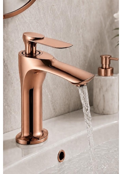 Lava Kısa Lavabo Bataryası Parlak Rose
