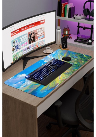 Mononoke Hime Anime V3 - 90x40 Xxl Gaming Kauçuk Kaymaz Taban Mouse Pad Fare Altlığı