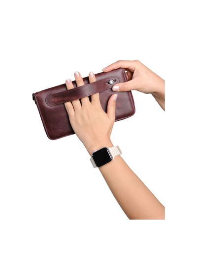 Mft Leather Hakiki Deri Unisex El Çantası Canelia 1310 Tiguan Bordo