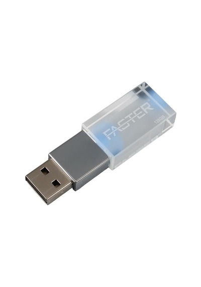 Faster 128 Gb Mimi Serisi Usb 3.0 Yüksek Hızlı Mavi Işıklı Metal Flash Bellek -