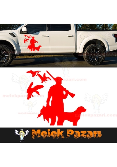 Avcı Ve Köpeği, Avcılık Oto Sticker