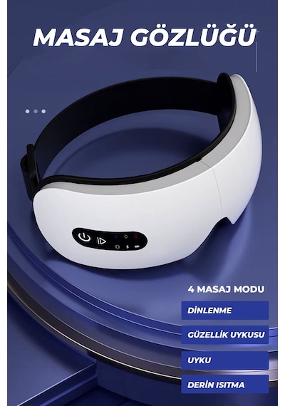 Robo Isıtmalı Titreşimli Masaj Gözlüğü Beyaz