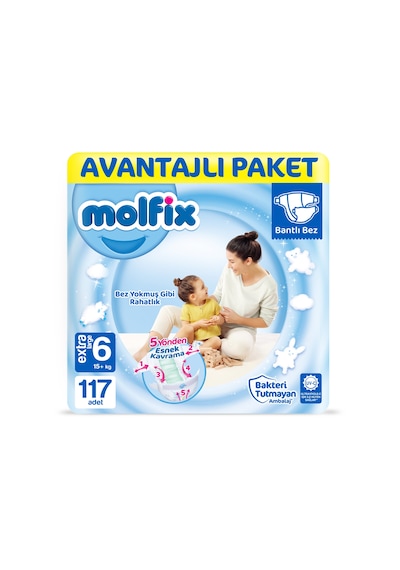 Molfix Bebek Bezi 6 Numara Xlarge Avantajlı Paket 117 Adet