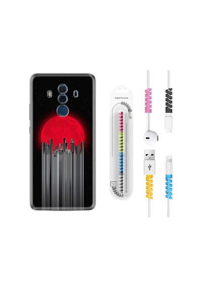 Huawei Mate 10 Pro Kılıf Kablo Koruyuculu Red City 1707