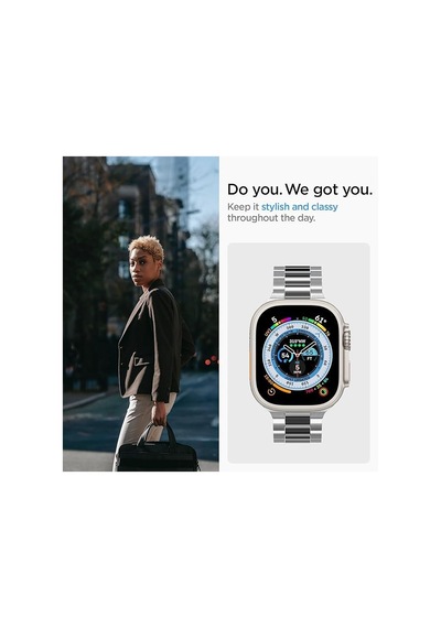 Spigen Apple Watch 49/46/45mm Ultra 3/2/1 / Seri 11/10/9/8/7 İle Uyumlu Kordon Band Modern Fit Klasik Saat Tipi Çelik Gümüş Kayış Amp06356 - Silver Spigen Apple Watch 49/46/45mm Ultra 3/2/1 / Seri 11/10/9/8/7 İle Uyumlu Kordon Band Modern Fit Klasik Saat Tipi Çelik Gümüş Kayış Amp06356 - Silver