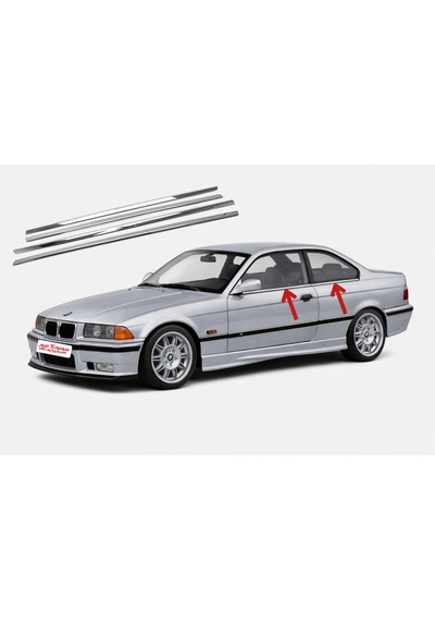 Bmw E36 Sedan Krom Cam Alt Çıtası 4 Parça 1991-1998 Paslanmaz Çelik Sqvz6kbmms