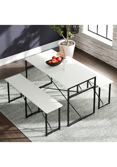 Masa Takımı Bench Bank Masa Seti 120x60 Masa Mutfak Masası Yemek