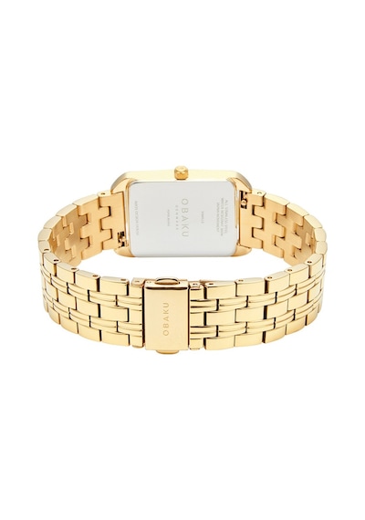 Obaku Denmark V293lxgısg Quartz Çelik Altın Rengi Beyaz Kadrab 24 Mm Kadın Kol Saati Altın