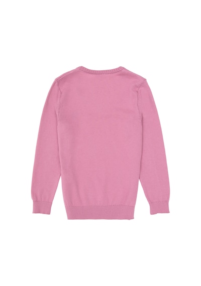 U.S. Polo Assn. Kız Çocuk Pembe V Yaka Basic Kazak 50316777-VR167