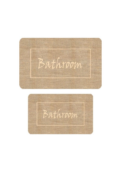 Eliana Home Dijital Baskı 2'li Banyo Paspas Takımı Lna5290 100x60 Ve 60x50 Cm Bej