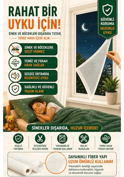 Cırtlı Yapışkanlı Sineklik Seti 75x125 Cm Tek Kanatlı Pencere Kapı Sinekliği Güçlü Yapışma Yıkanabil