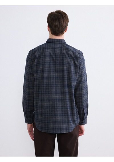 Lcwaıkıkı Classic Siyah Regular Fit Yün Karışımlı Gabardin Erkek Ekose Gömlek