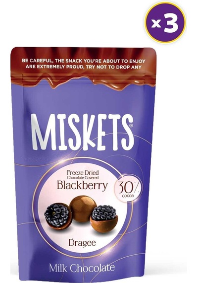 Sütlü Çikolatalı Böğürtlen 80 Gr X 3 Adet