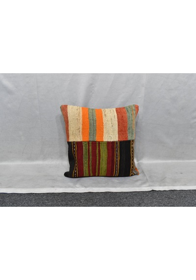 Zehra Abla Halı Yeni El Dokuma Patchwork Kırkyama Dekoratif Kilim Kırlent Yastık Kılıfı 6093