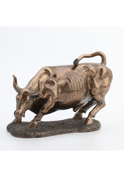 Veronese Design 24 Cm X 15 Cm Soğuk Döküm Reçine Antik Bronz Kaplama Boğa Heykeli Genel