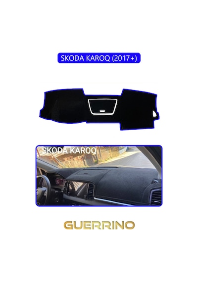 Skoda Karoq 2017+torpido Koruma Halısı Mavi Kenar
