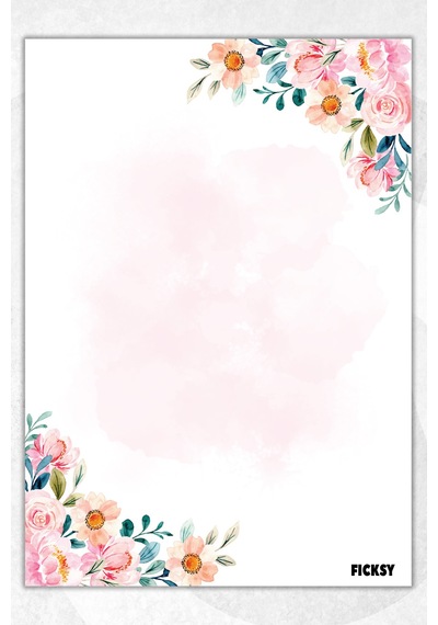 A5 Çiçek Bloknot Çizgisiz Defter - 50 Yaprak - Memopad - Notepad - Not Defteri - Not Kağıdı - 2950 Çok Renkli
