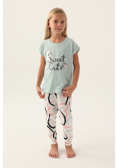 Rolypoly Sweet Yeşil Kız Çocuk Pijama Takımı 5274-42921 Su Yeşili