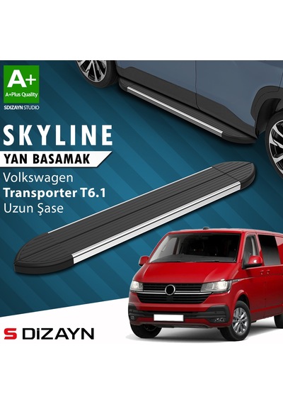 S-dizayn Vw Transporter T6.1 Uzun Şase Skyline Krom Yan Basamak 253 Cm 2019-2024 A+ Kalite