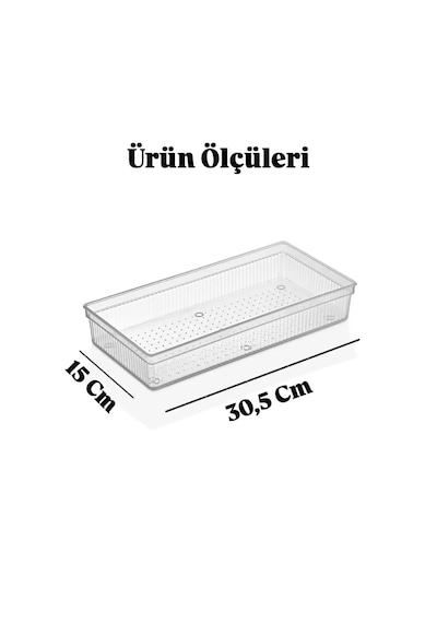 4 Adet Bade Xl Çekmece İçi Düzenleyici Makyaj Organizeri Kozmetik Düzenleyici Kalemlik Şeffaf