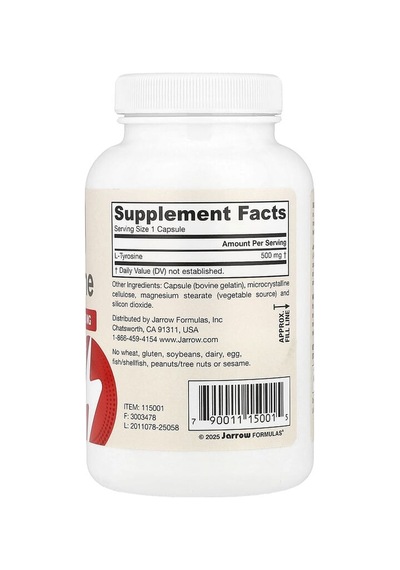 Jarrow Formulas, L-tyrosine, 500 Mg, 100 Capsules