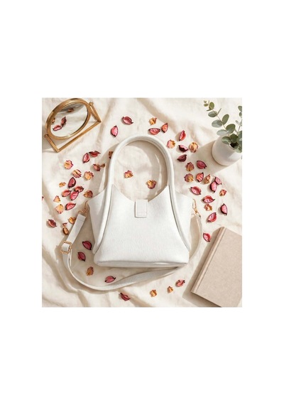 Names Bag Kilitli Tek Saplı Kadın Mini El Ve Omuz Çantası Beyaz Beyaz