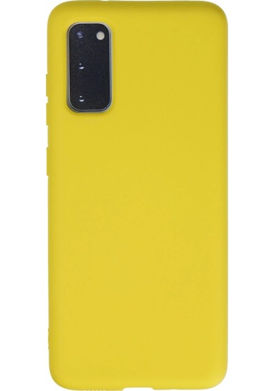 Mey İthalat Samsung Uyumlu Galaxy S20 Kılıf Nano İçi Kadife Silikon - Sarı