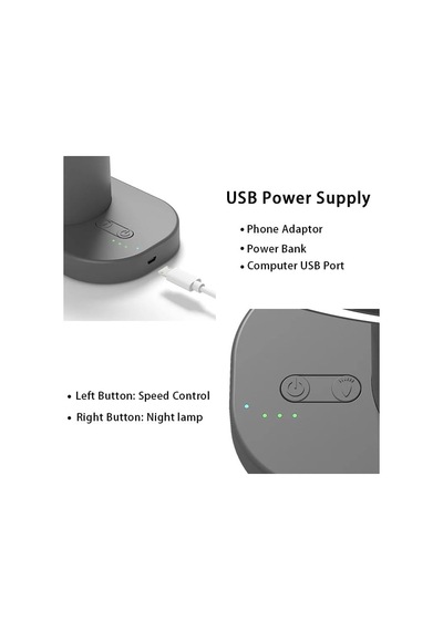 Hp-f01 Işıklı Vantilatör Usb Şarjlı Masaüstü Mini Fan 3 Kademeli Hız Ayarlı Kompakt Gövde Led Işık