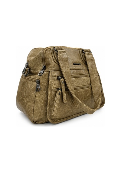 Sanmorris Kadın Suni Deri Geniş Hacimli Omuz Ve Çapraz Çanta Sı-11 Beige