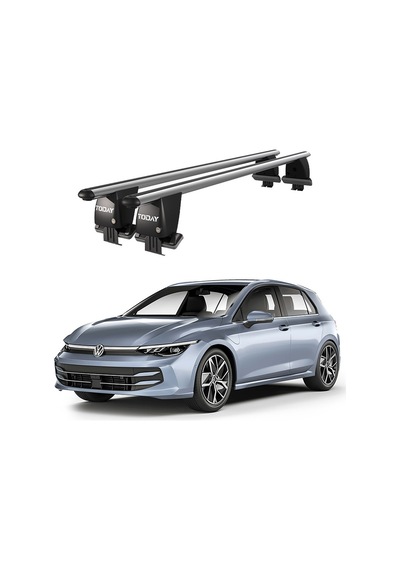 Royal Volkswagen Golf 2019 Ve Sonrası Uyumlu Gri Kilitli Ara Atkı Port Bagaj Tavan Barı
