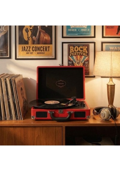 Kırmızı Turntable Ve Bluetooth Destekli Müzik Sistemi