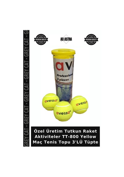 Özel Üretim Tutkun Raket Aktiviteler Tt-800 Yellow Maç Tenis Topu 3'lü Tüpte